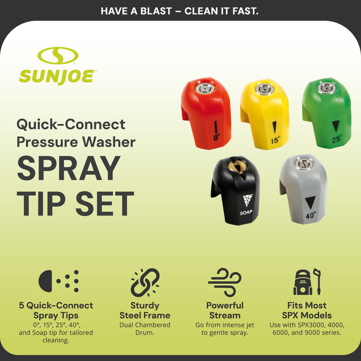 Sun Joe Electric Pressure Washer Quick-Connect Spray 5-Tip Set (Open Box)