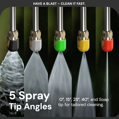 Sun Joe Quick-Connect Spray 5-Tip Set & 2030 PSI Corded Electric Pressure Washer - VMInnovations
