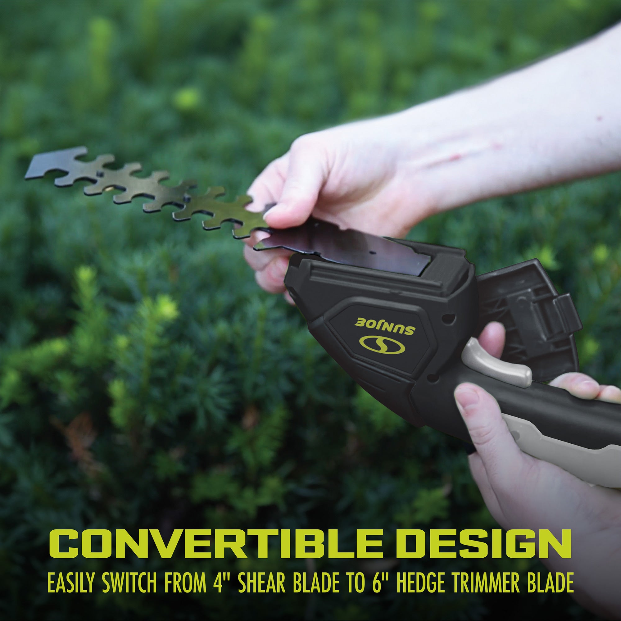 Sun Joe 7.2V Cordless Lightweight 2-In-1 Grass Shear + Hedge Trimmer (Open Box)