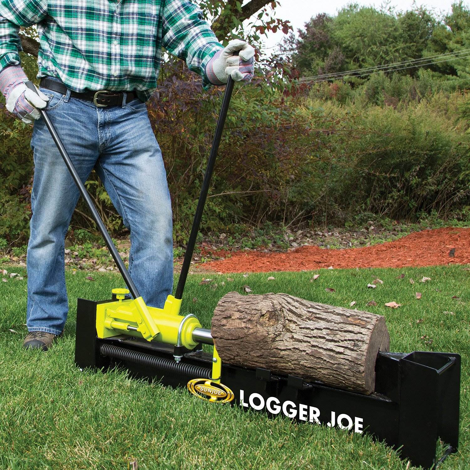 Sun Joe Hydraulic Steel Beam Log Splitter, 10 Ton Capacity, Green (Used) - VMInnovations