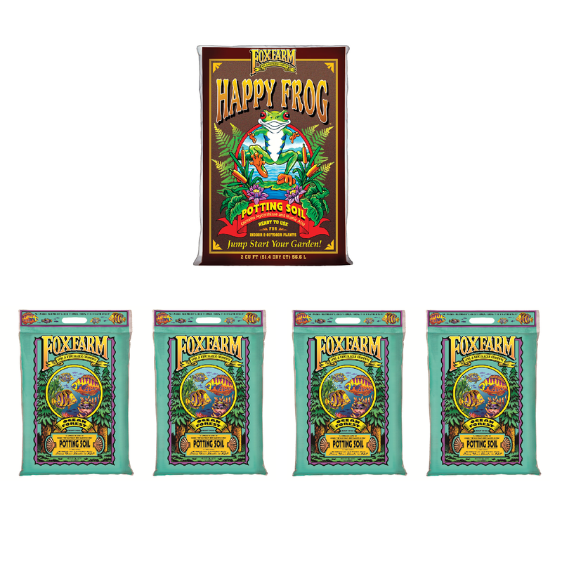 Foxfarm Happy Frog Potting Soil Mix w/ Foxfarm 12 Quart Soil 6.3-6.8 pH (4 Pack) - VMInnovations