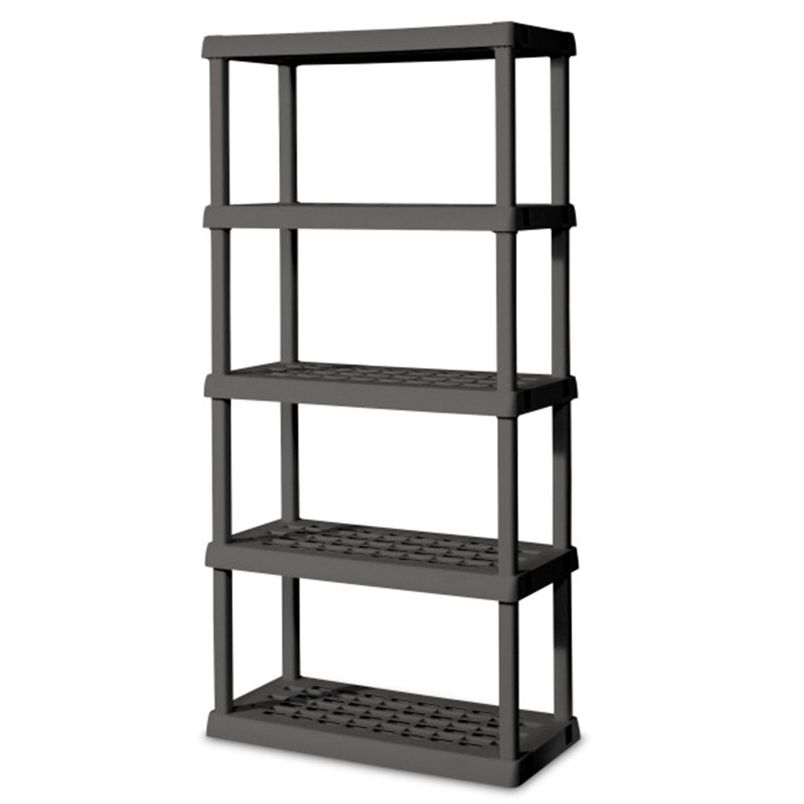 Sterilite 75.2 Inch Heavy Duty Durable 5 Shelf Ventilated Shelving Unit, 4 Pack - VMInnovations