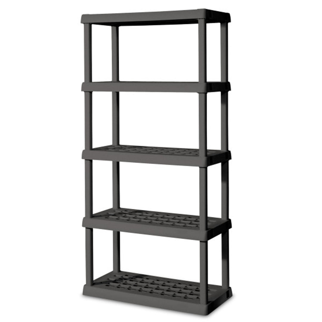 Sterilite 75.2 Inch Heavy Duty Durable 5 Shelf Ventilated Shelving Unit, 2 Pack - VMInnovations