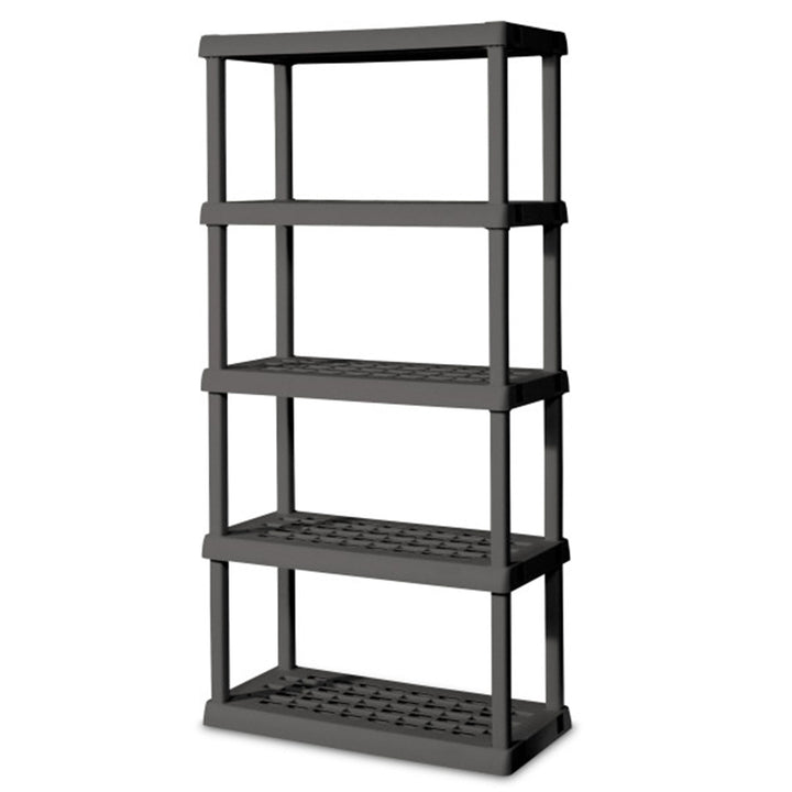 Sterilite 75.2 Inch Heavy Duty Durable 5 Shelf Ventilated Shelving Unit, 2 Pack - VMInnovations