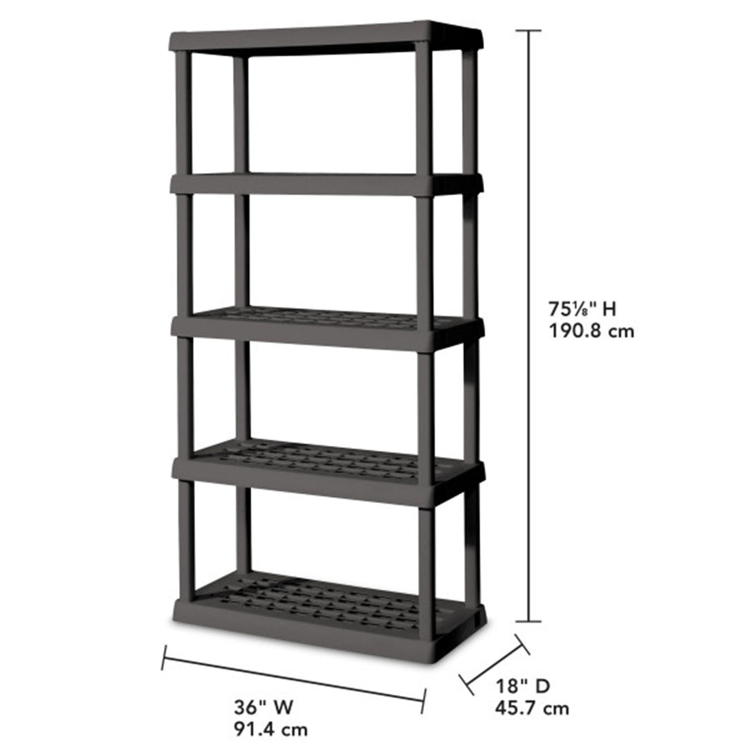 Sterilite 75.2 Inch Heavy Duty Durable 5 Shelf Ventilated Shelving Unit, 3 Pack - VMInnovations