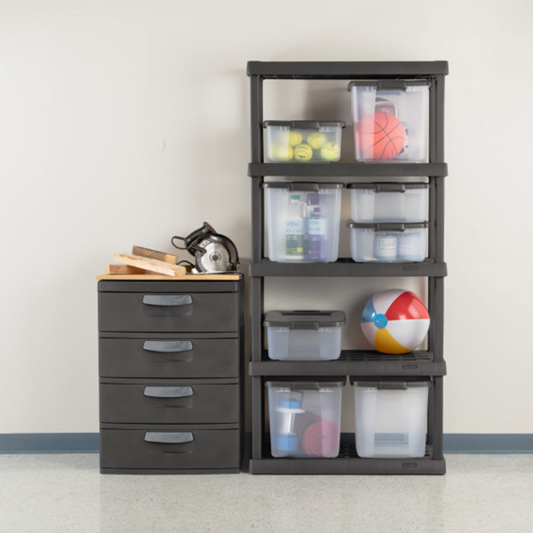 Sterilite 75.2 Inch Heavy Duty Durable 5 Shelf Ventilated Shelving Unit, 3 Pack