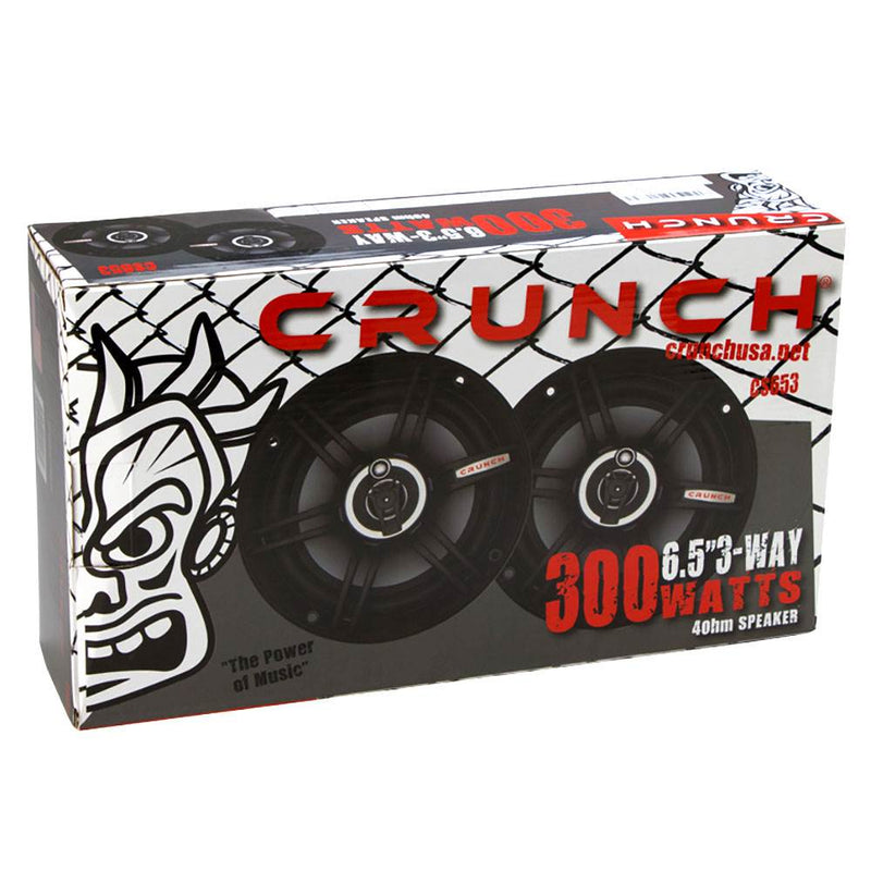 Crunch 300 Watts 6.5" 3-Way 4 Ohms Steel Basket CS Speakers (Open Box)