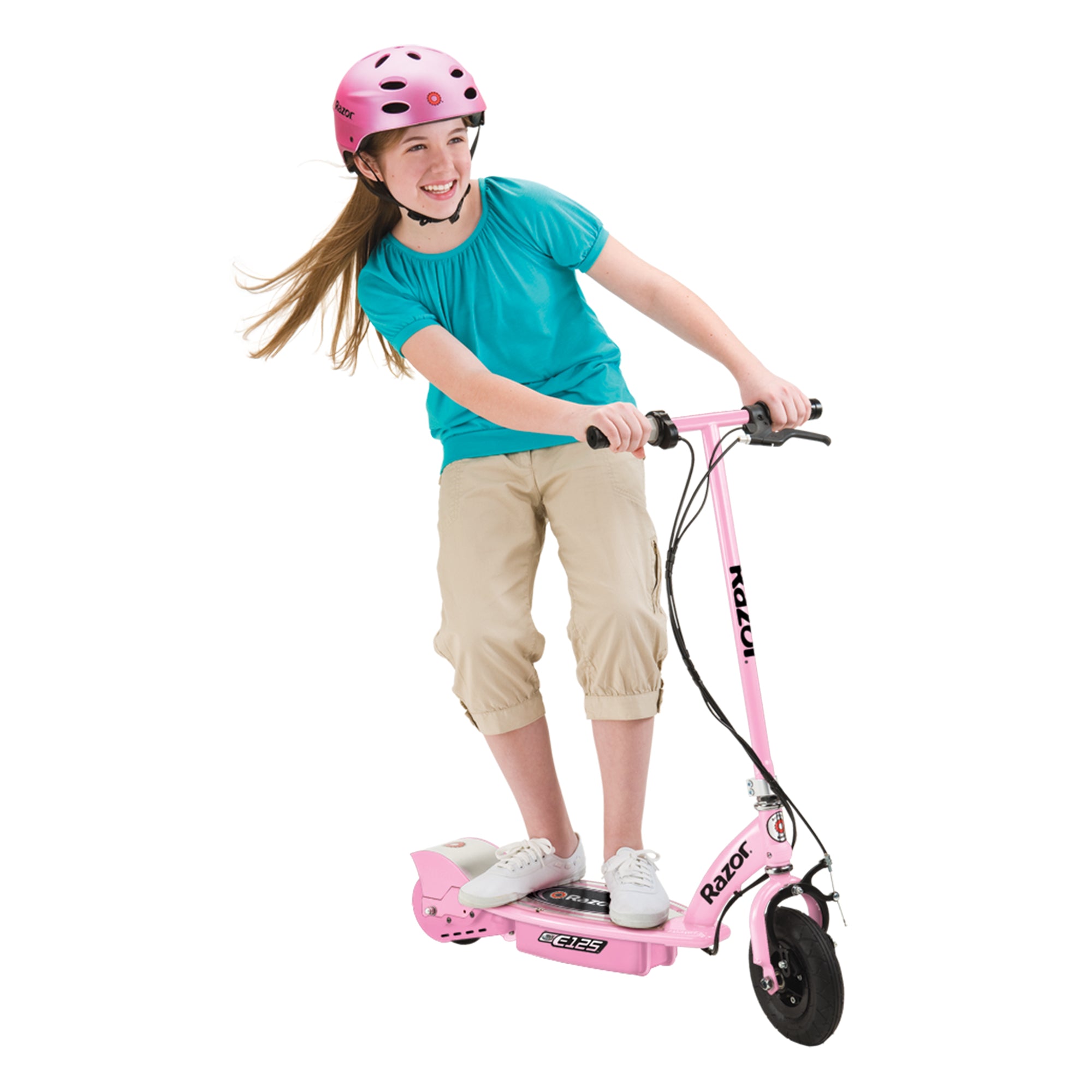 Razor E125 Motorized 24-Volt Rechargeable Electric Scooter, Pink (Open Box)