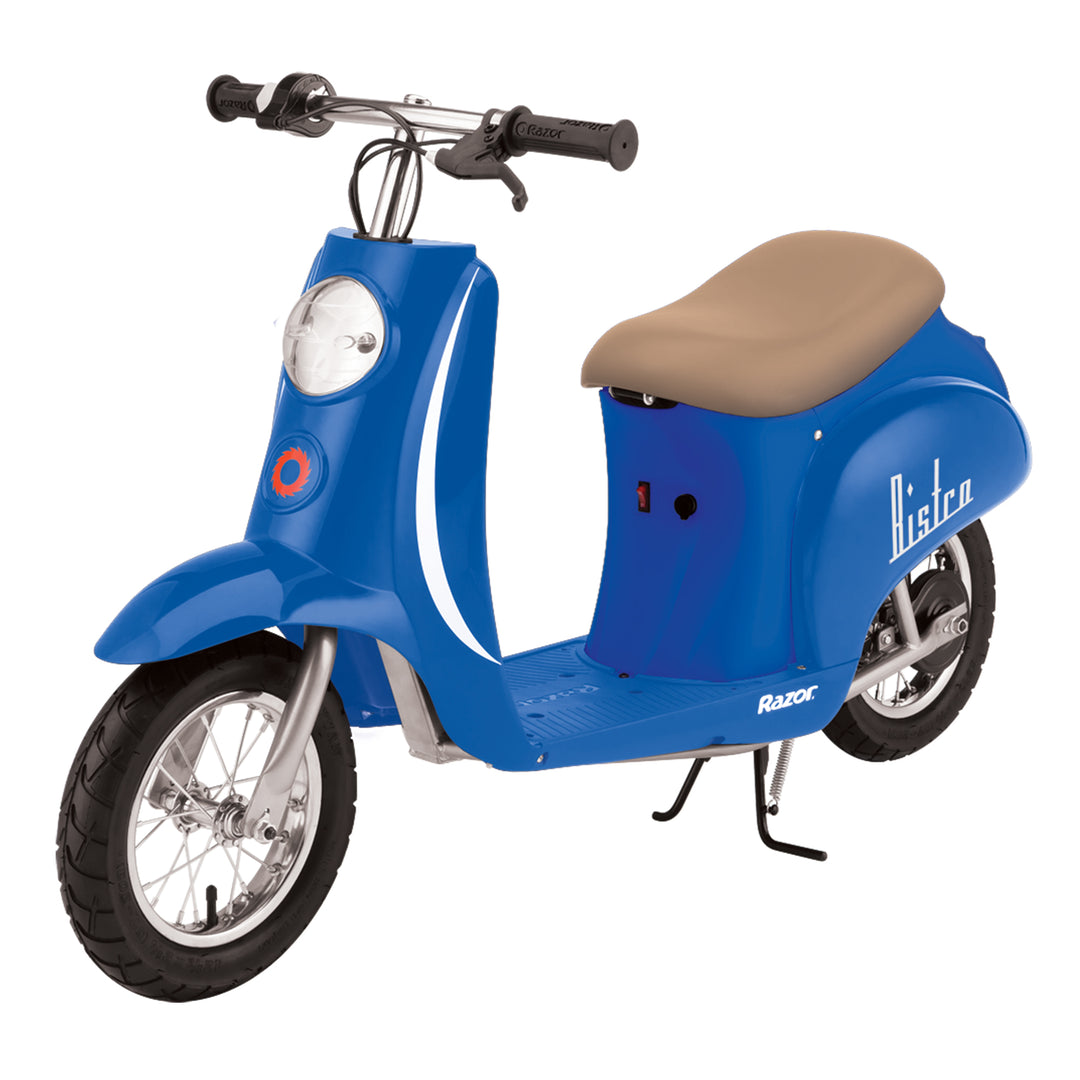 Razor Pocket Mod Miniature Euro 24V Electric Kids Ride On Retro Scooter, Blue