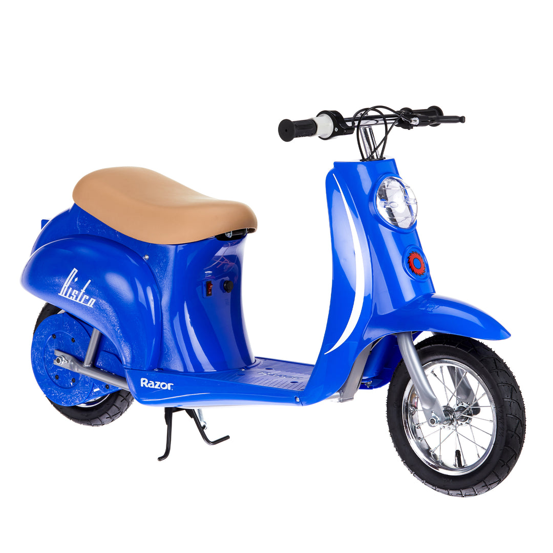 Razor Pocket Mod Miniature Euro 24V Electric Kids Ride On Retro Scooter, Blue