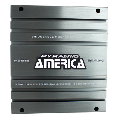 QPower 4 Gauge Wire Kit & Pyramid PB918 2000 Watt 2 Channel Car Audio Amplifier