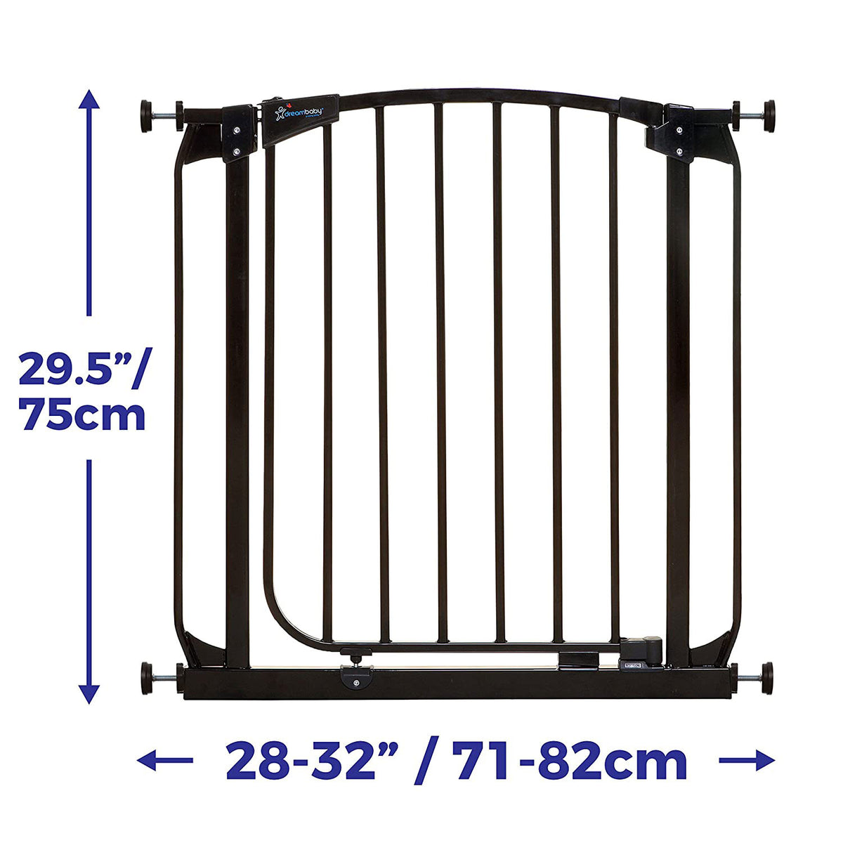 Dreambaby Chelsea 28 to 32 Inch Auto-Close Baby Pet Safety Gate Black (Open Box)