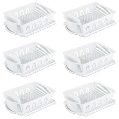 Sterilite Sink Set and Drain Board (6 Pack) + Kitchen Silverware Tray (2 Pack)