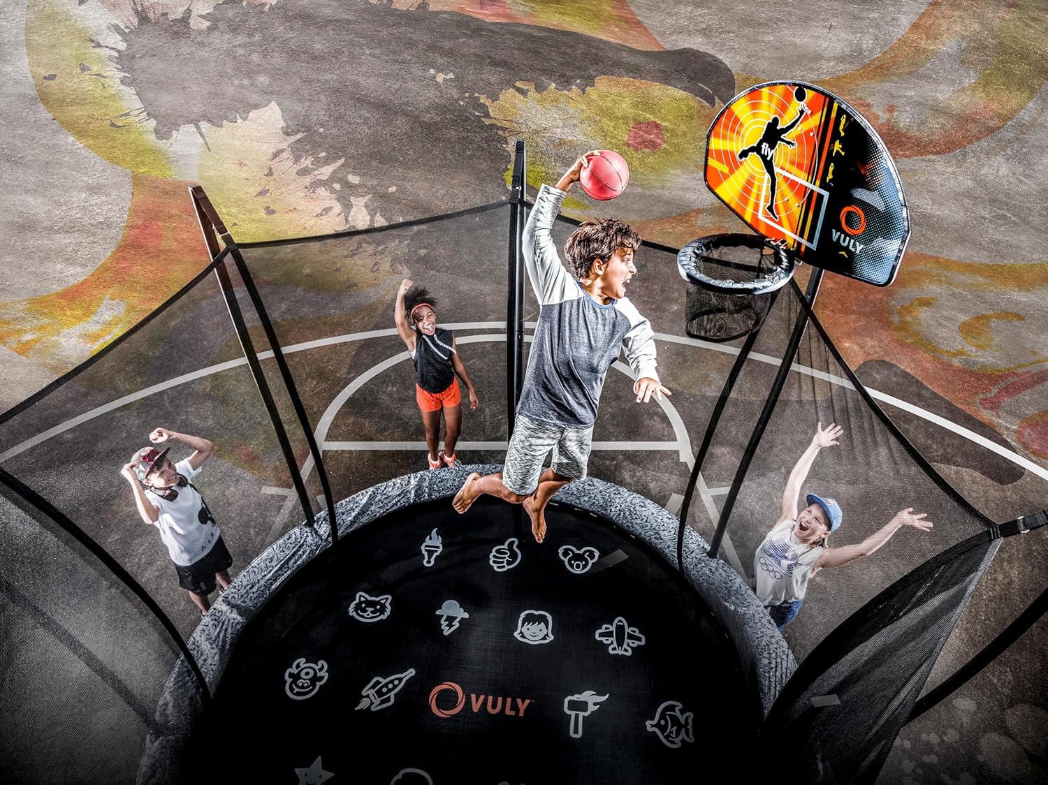 Vuly XL Thunder Box A (NC) + Vuly XL Thunder Box B (NC) + Vuly XL Thunder Box C (NC) + Vuly XL Thunder Box D (NC) + Vuly XL Thunder Box E (NC) + Vuly XL Thunder Box F (NC) + Vuly Trampolines Basketball Set with Backboard, Hoop, Basketball, and Air Pump - VMInnovations