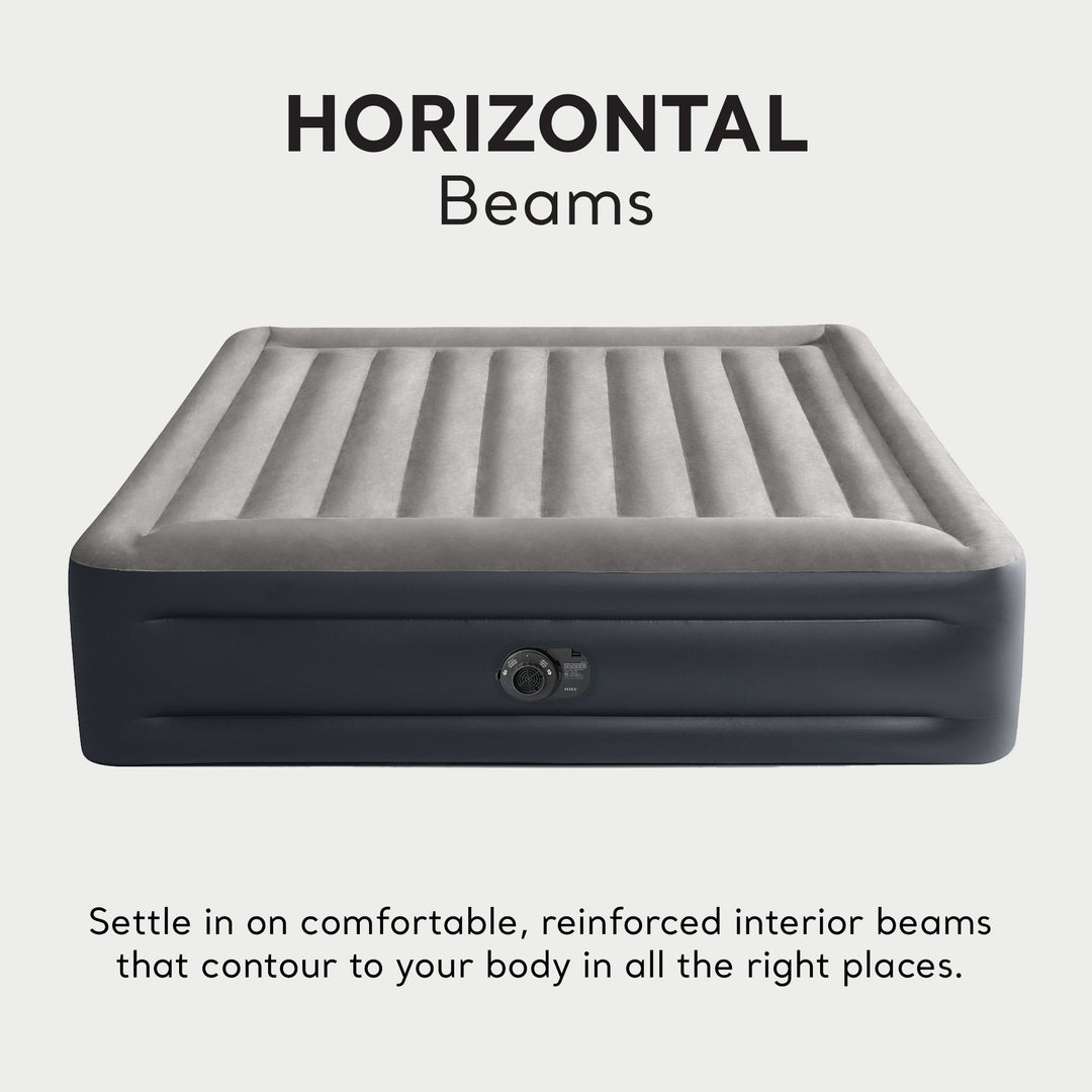 Intex Dura Beam Plus Deluxe Airbed, Air Mattress w/Built In Pump, King (2 Pack)