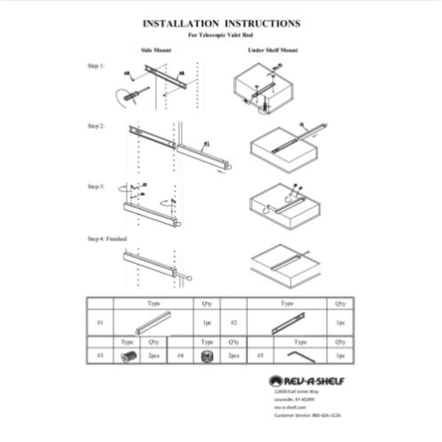 Rev-A-Shelf Sidelines CVLSL-14-SC-1 Telescoping Closet Valet Rod, Satin Chrome - VMInnovations
