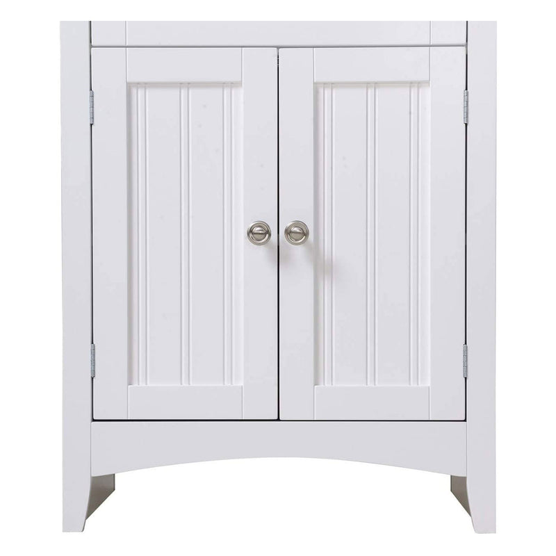 American Furniture Microwave Kitchen Utility Cart Stand Cabinet, White (Used)