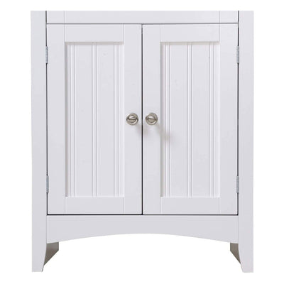 American Furniture Microwave Kitchen Utility Cart Stand Cabinet, White (Used) - VMInnovations