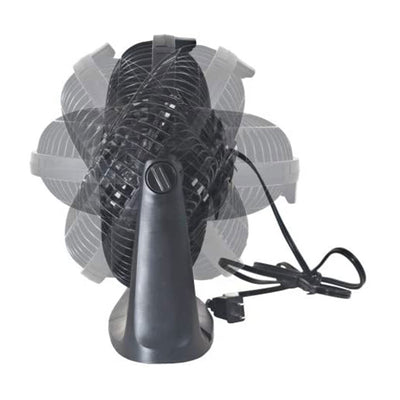 Comfort Zone 9 Inch 3 Speed Portable Turbo Power Air Cooling Floor Fan, Black