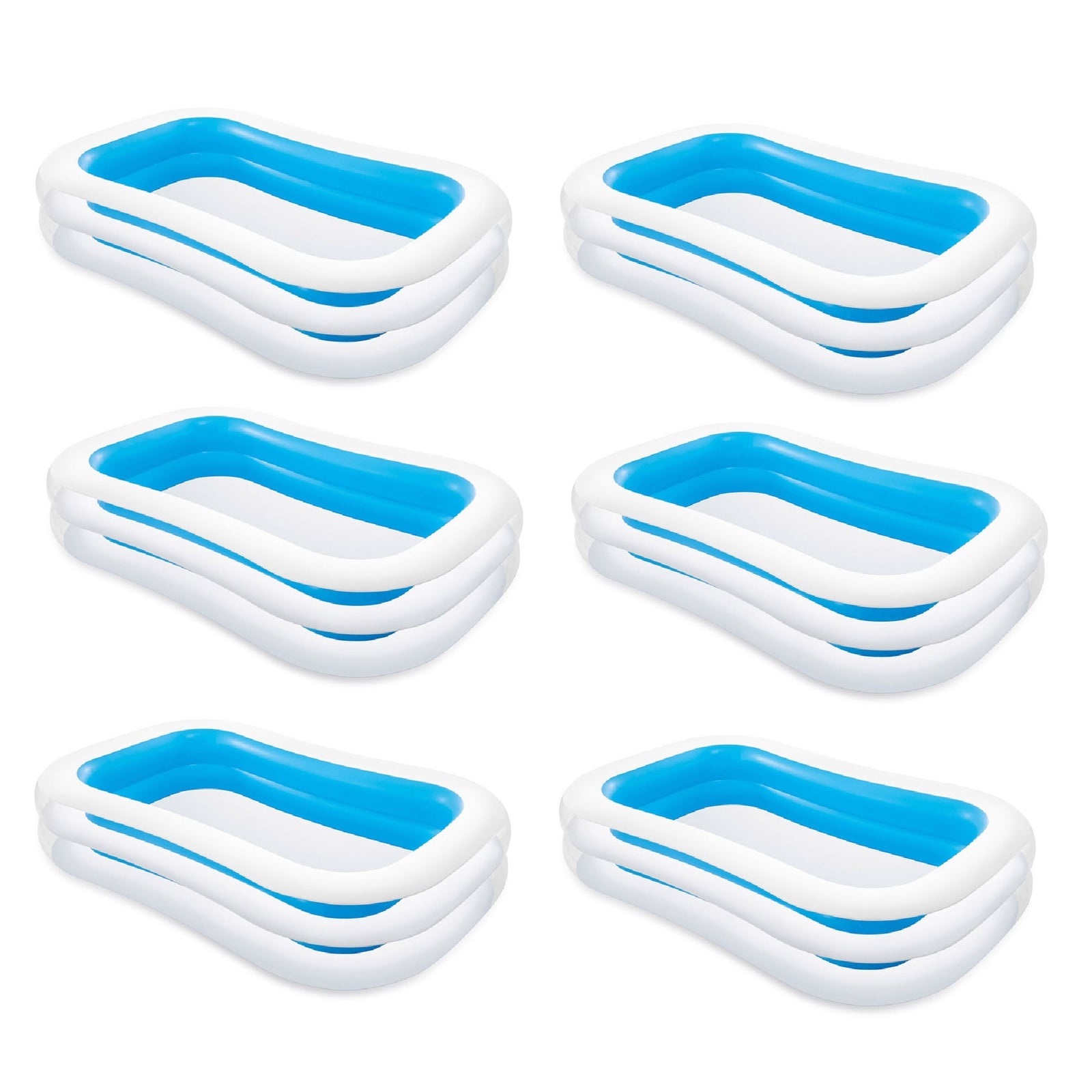 Intex Swim Center 198 Gallon Inflatable Family Swimming Pool, Blue (6 Pack) - VMInnovations