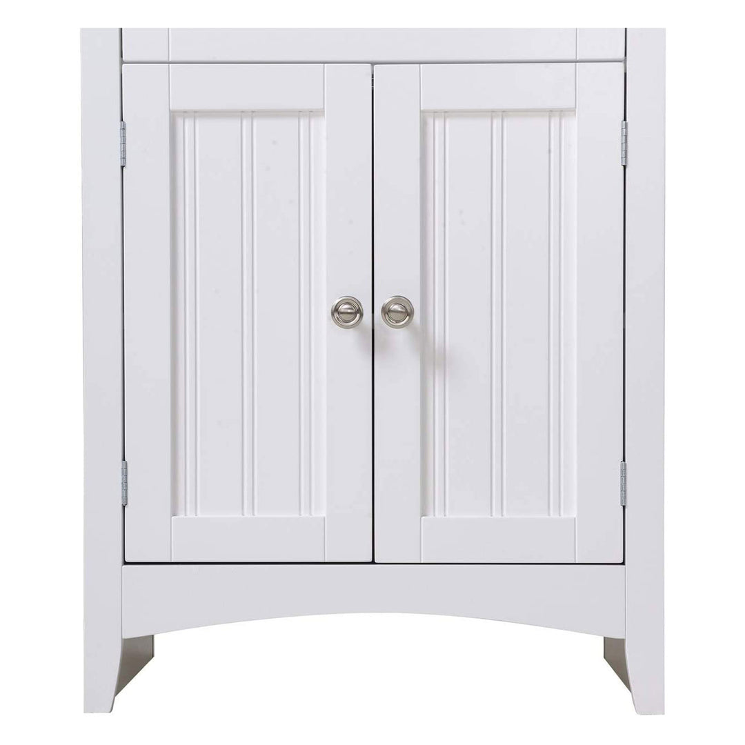 American Furniture Microwave Kitchen Utility Cart Stand Cabinet, White (Used) - VMInnovations