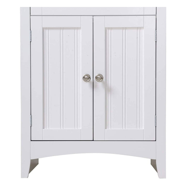 American Furniture Microwave Kitchen Utility Cart Stand Cabinet, White (Used) - VMInnovations