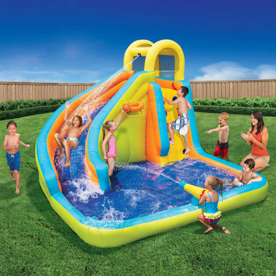 Banzai 28140 Splash 'N Blast Kids Backyard Inflatable Water Slide Park (Used) - VMInnovations