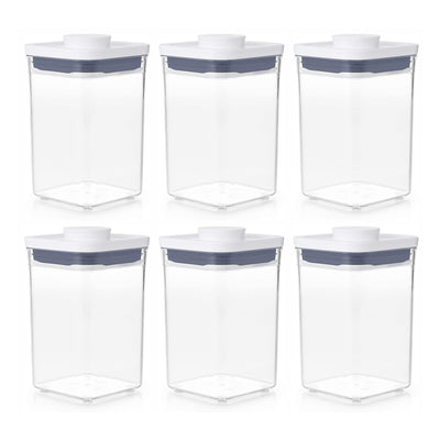 OXO Good Grips Short 1.1 Quart Bulk Food Storage POP Container, Clear (6 Pack)