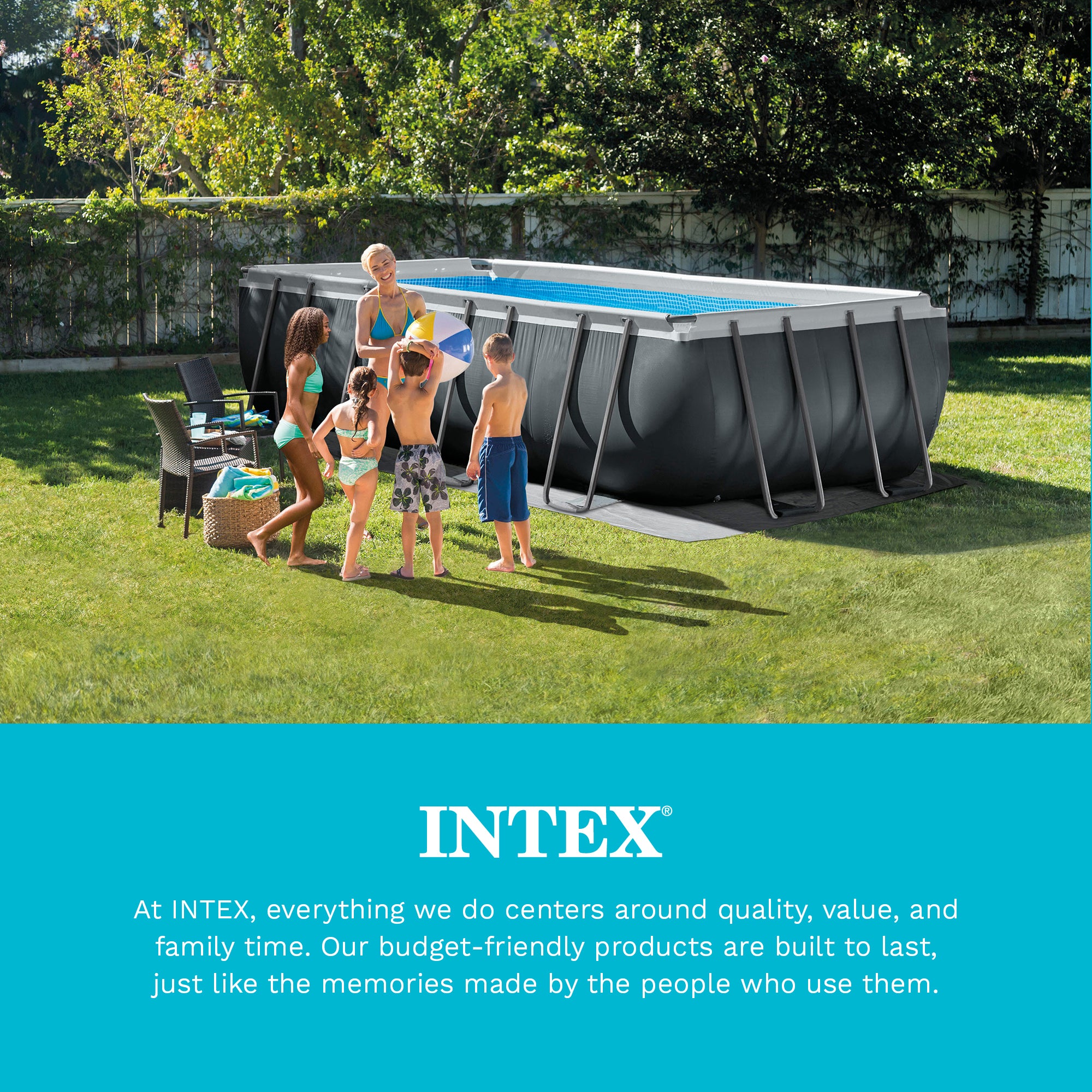 Intex Solar Pool Cover for 18' x 9' Rectangular Frame Swimming Pools, Cover Only