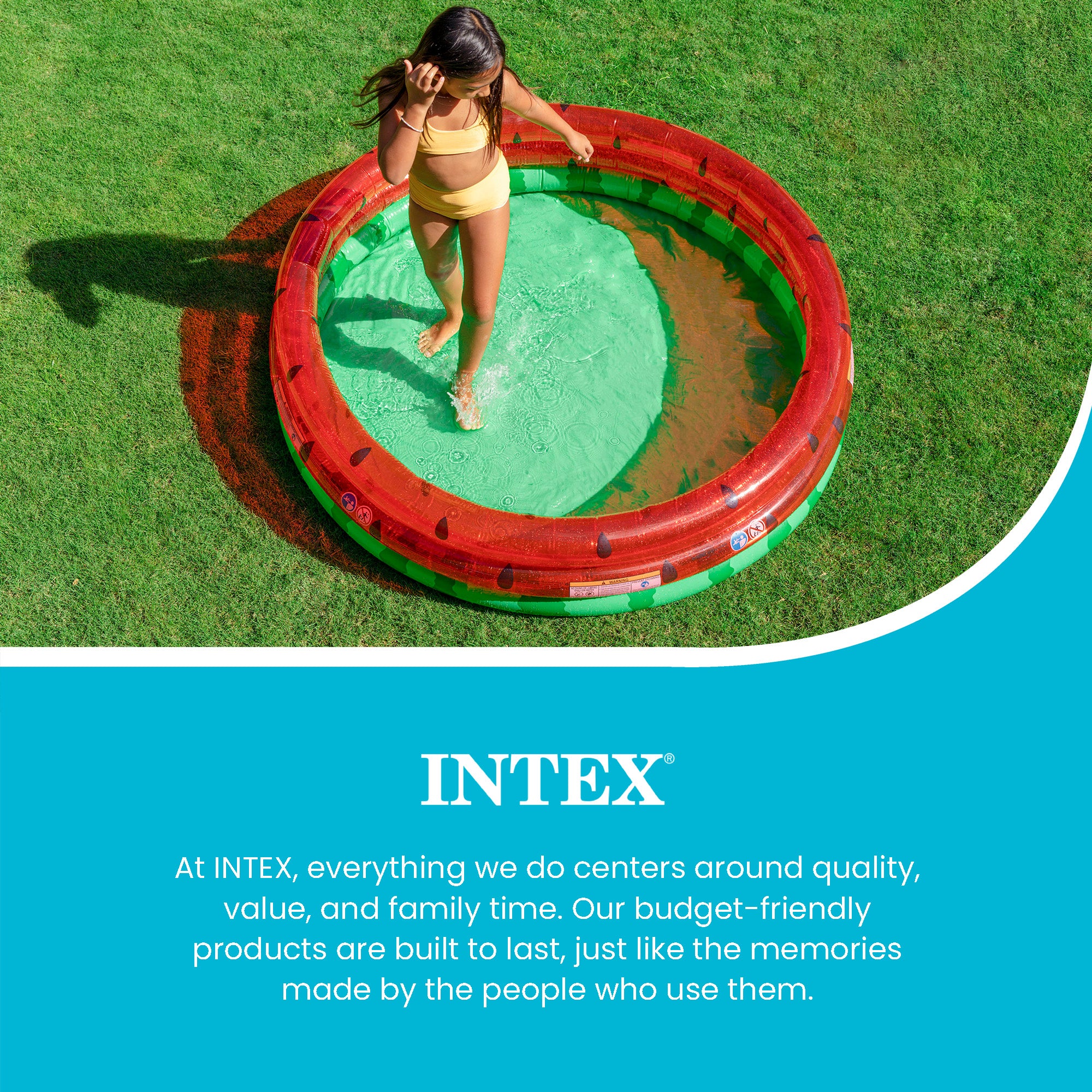 Intex 66-Inch Round Inflatable Outdoor Kids Swimming and Wading Watermelon Pool