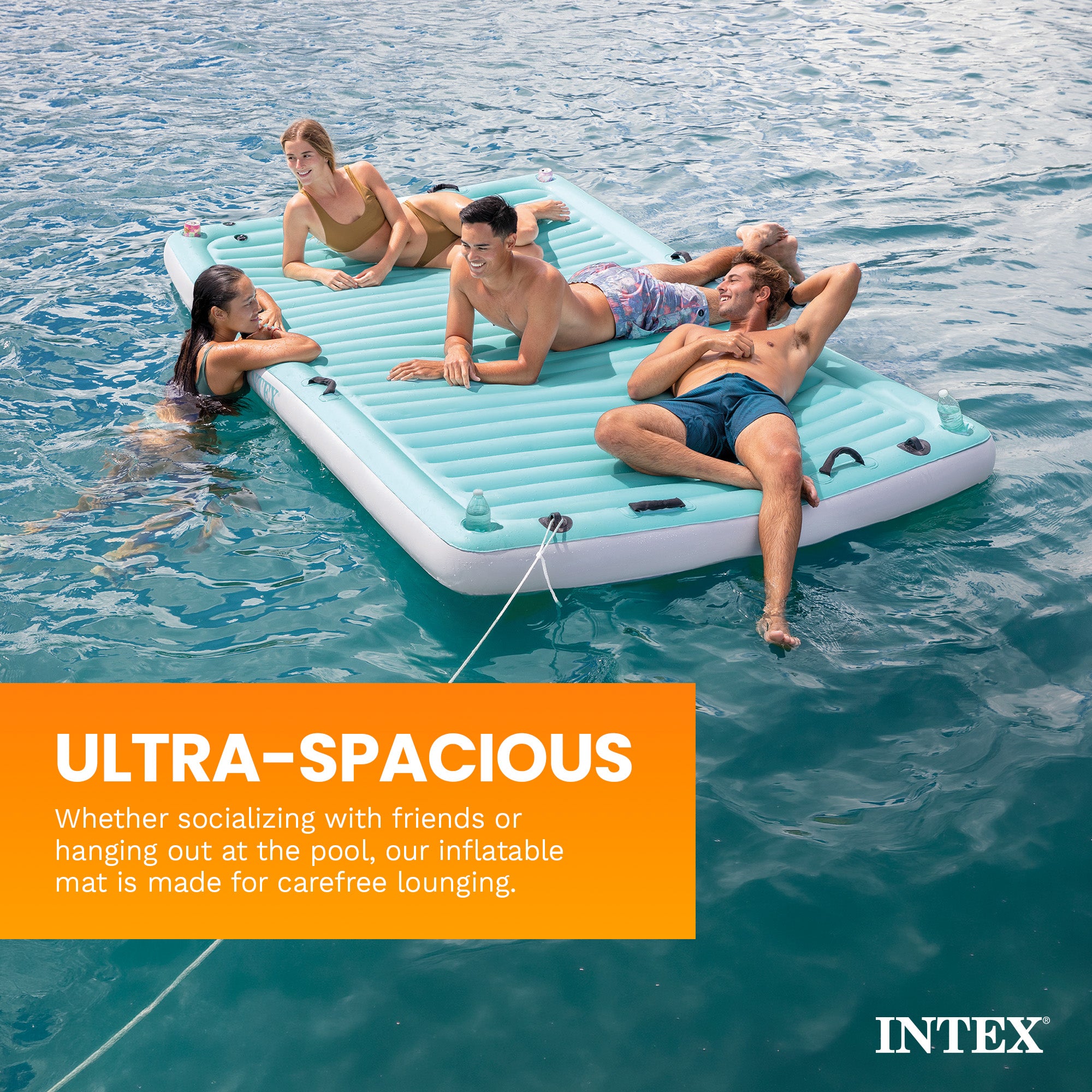 Intex Water Lounge 10 Foot x 6 Foot Oversized Lake/Beach Float Platform Pad