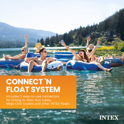 Intex River Run Single Inflatable Lake Floating Water Tube Lounger, Color Varies