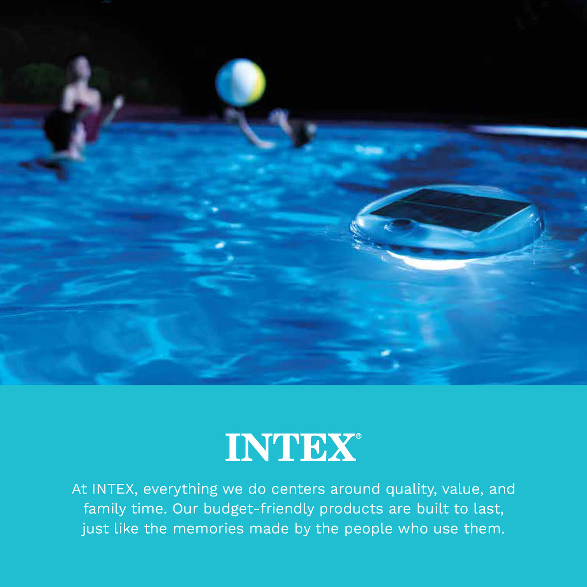 Intex 28690E Solar Powered LED Floating Pool Night Light, Auto On Color Changing