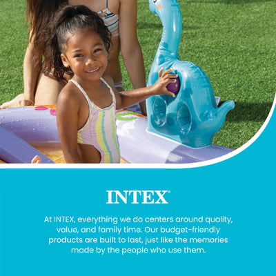INTEX Dino Park Inflatable Kiddie Pool with Slide & Splash Pad (Open Box) - VMInnovations