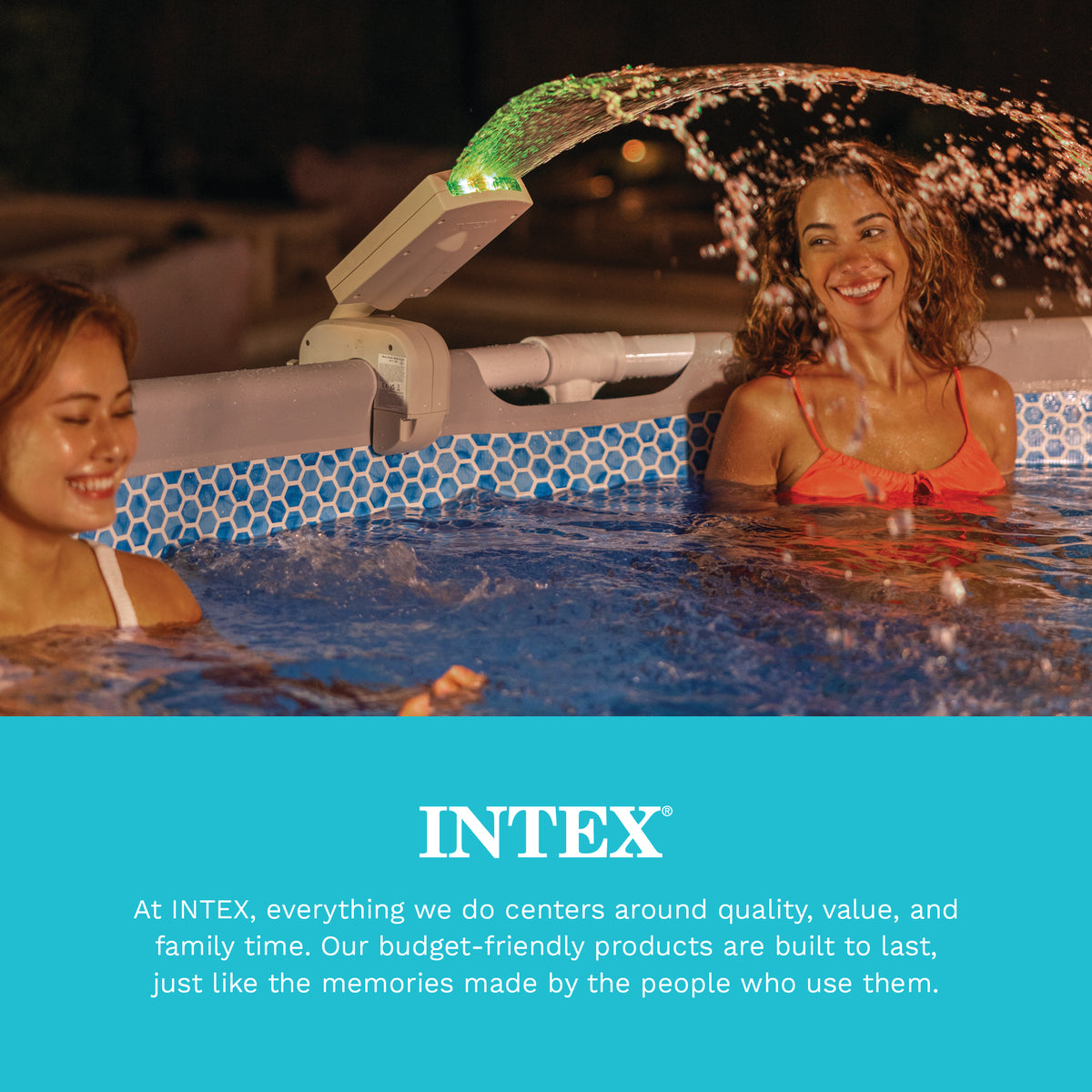 INTEX LED Pool Sprayer w/ Multi-Color Lights– Above-Ground Frame Pool Compatible