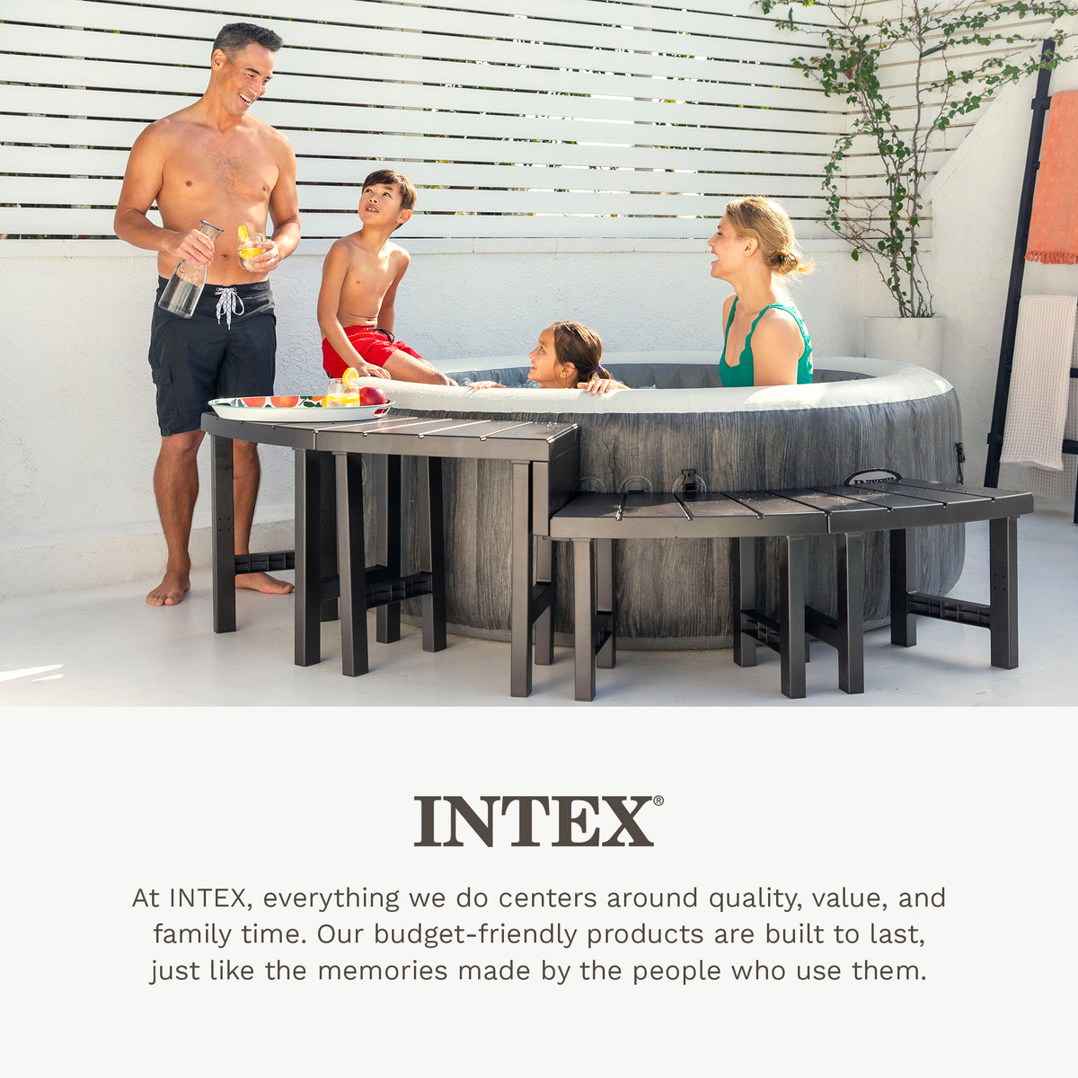 Intex 28514E 2 Medium PureSpa Accessories Benches, Compatible w/ 4 Person Spas