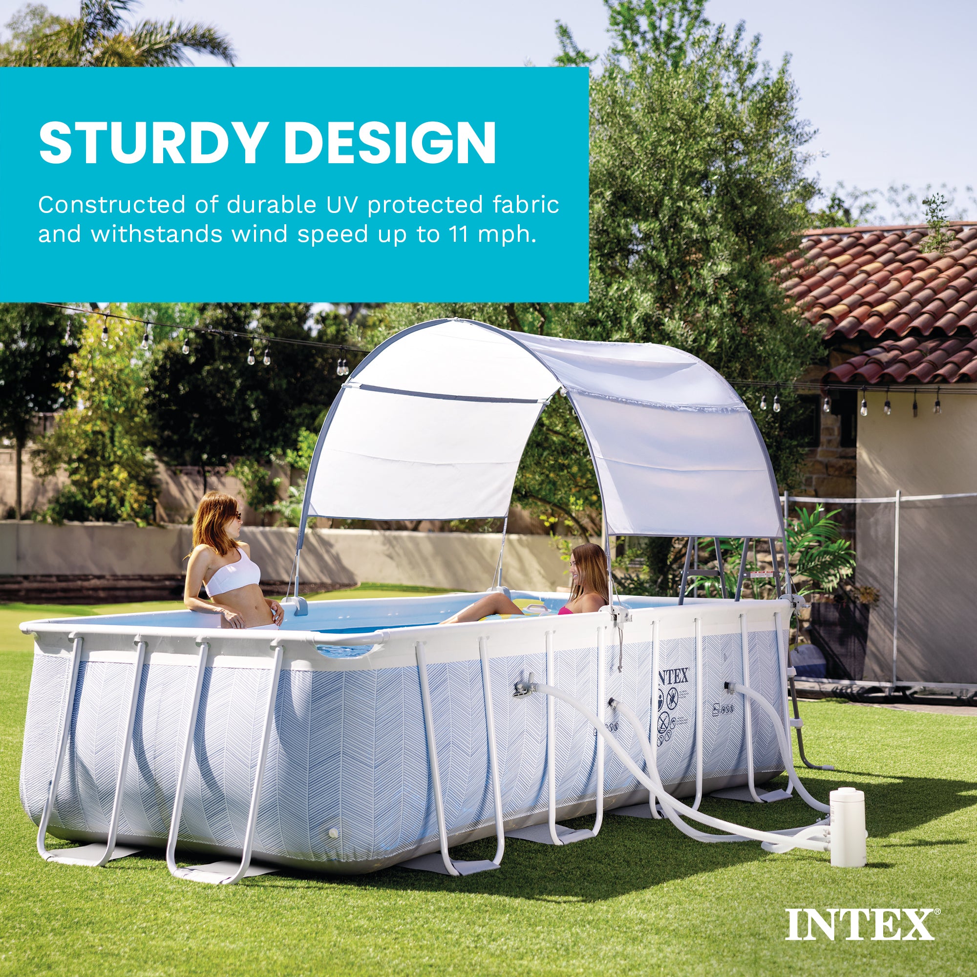 Intex 28054E Protective Canopy for 9 Ft or Smaller Rectangular Pools (Open Box)