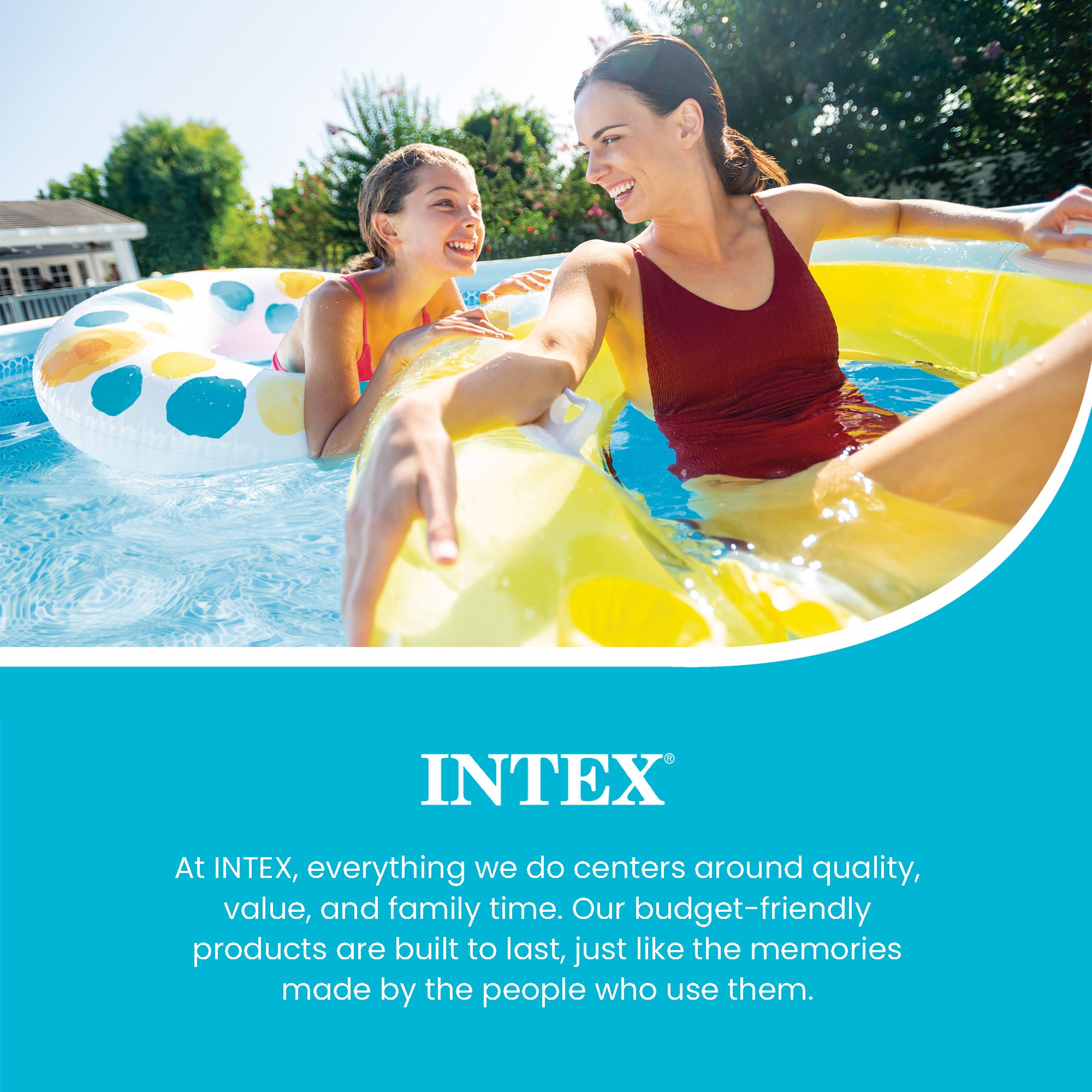 Intex 57181EP 7.5ft x 4.8ft x 18in Aqua Swim Center Inflatable Kiddie Pool