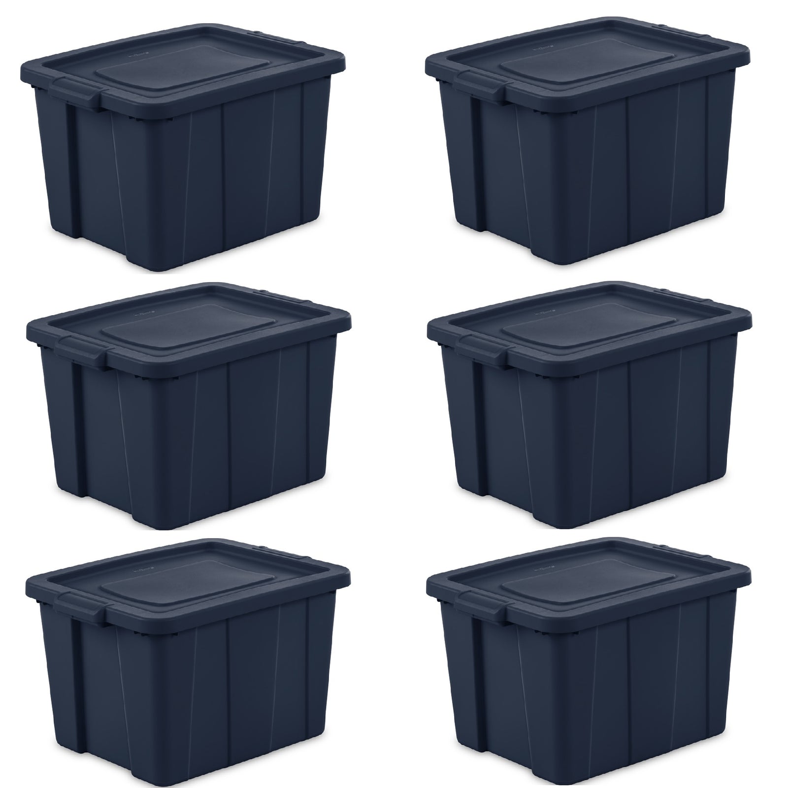 Sterilite Tuff1 18 Gallon Plastic Storage Tote Container Bin w/ Lid (6 Pack) - VMInnovations