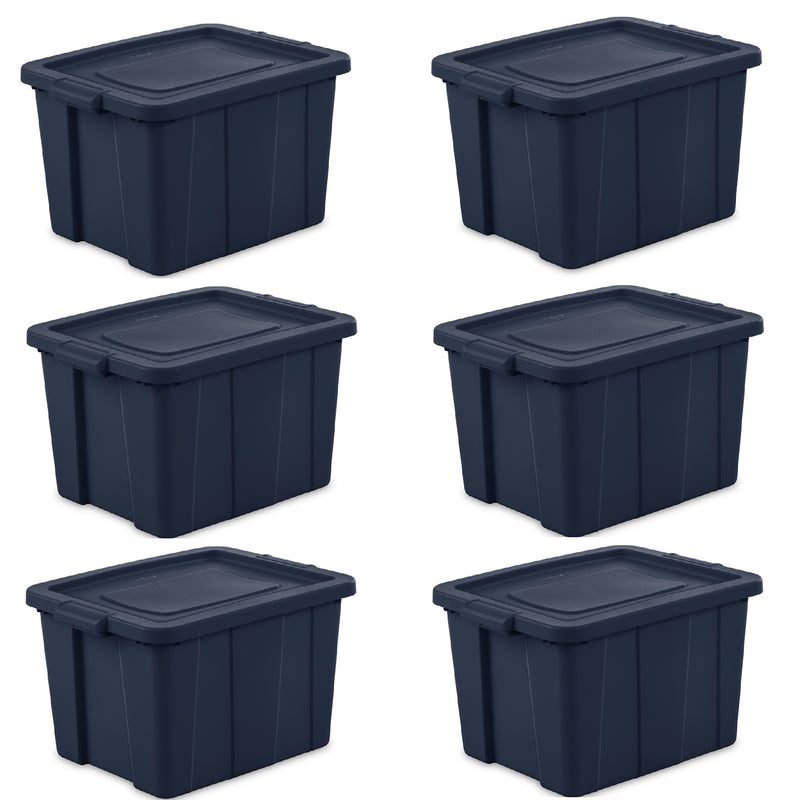 Sterilite Tuff1 18 Gallon Plastic Storage Tote Container Bin w/ Lid (6 Pack)