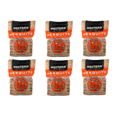 Western BBQ Products Mesquite Barbecue Cooking Chips, 180 Cubic Inches (6 Pack)