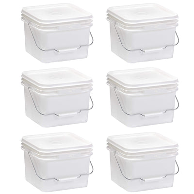 Little Giant Plastic Honey Bee Feeding Bucket for Beekeeping, 2 GA. (6 Pack)