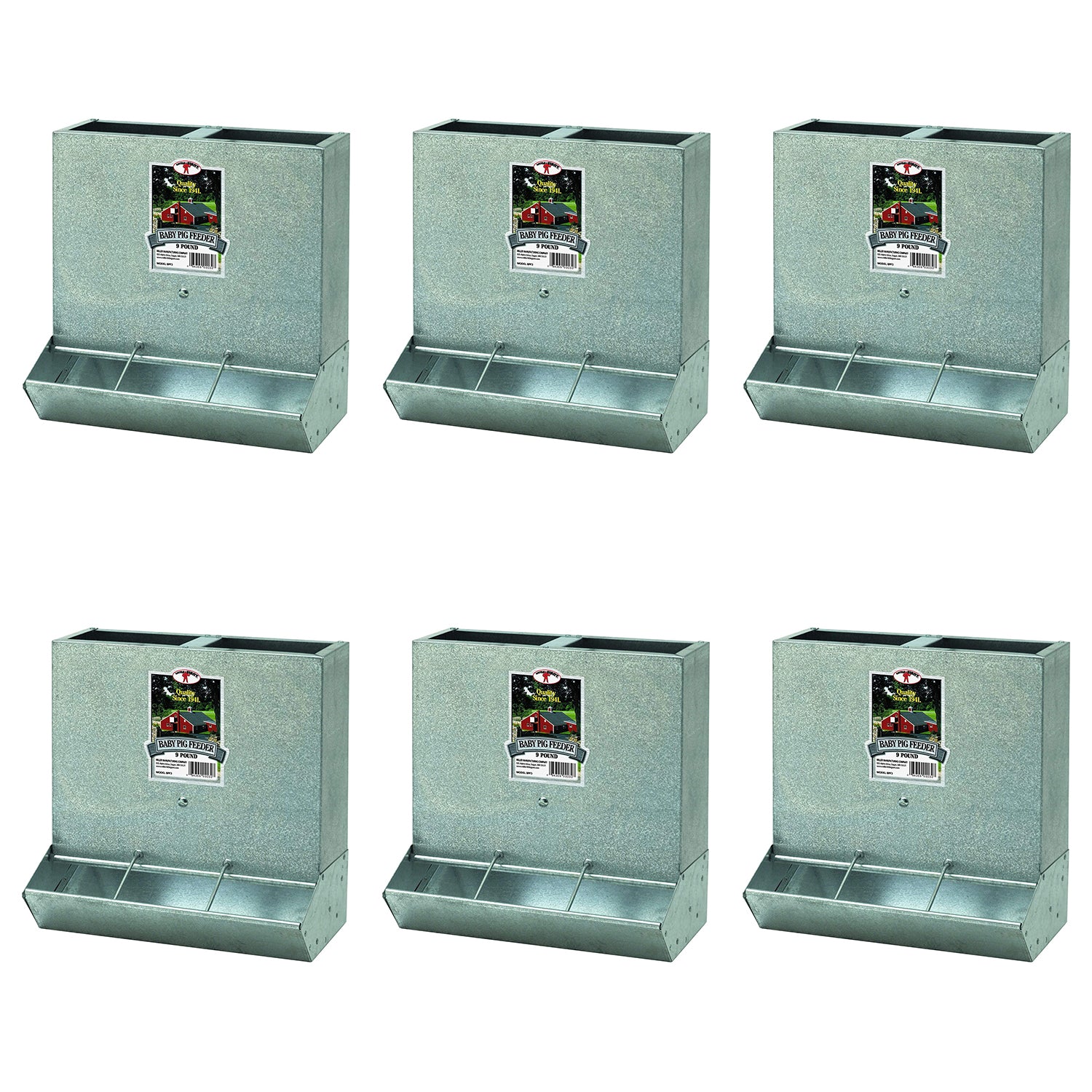 Little Giant BPF3 Mountable 3 Hole Baby Piglet Trough Feeder, 9 Pound (6 Pack) - VMInnovations