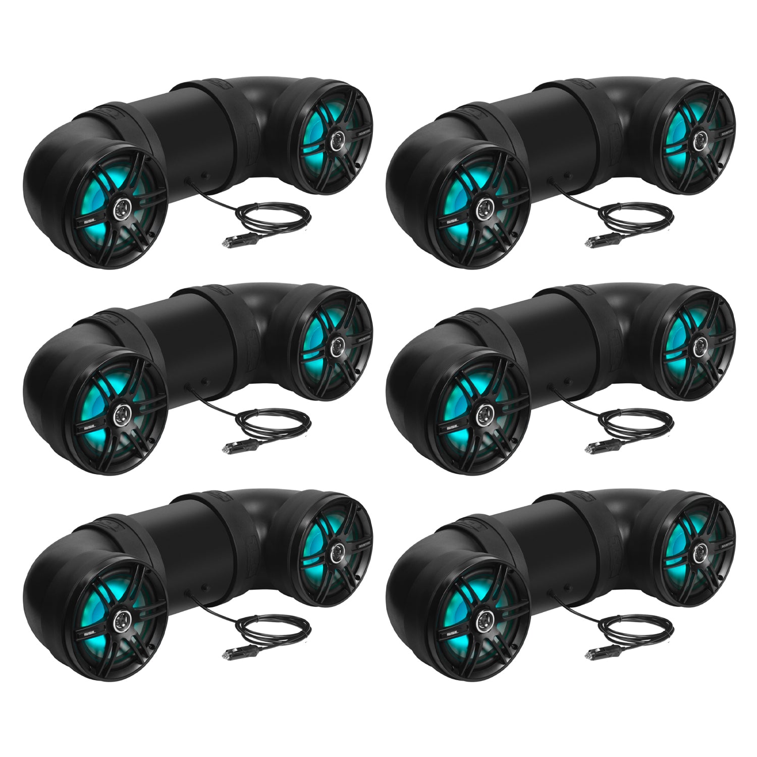 Soundstorm BTB8L 8 Inch 700W Bluetooth Marine UTV ATV Speaker System (6 Pack)
