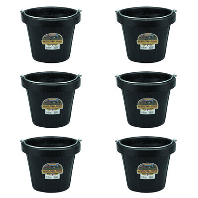 Little Giant 12 qt Flexible All-Purpose Rubber Bucket w/ Steel Handle (6 Pack)