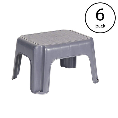 Rubbermaid Durable Plastic Step Stool w/ 250-LB Weight Capacity, Gray (6 Pack) - VMInnovations