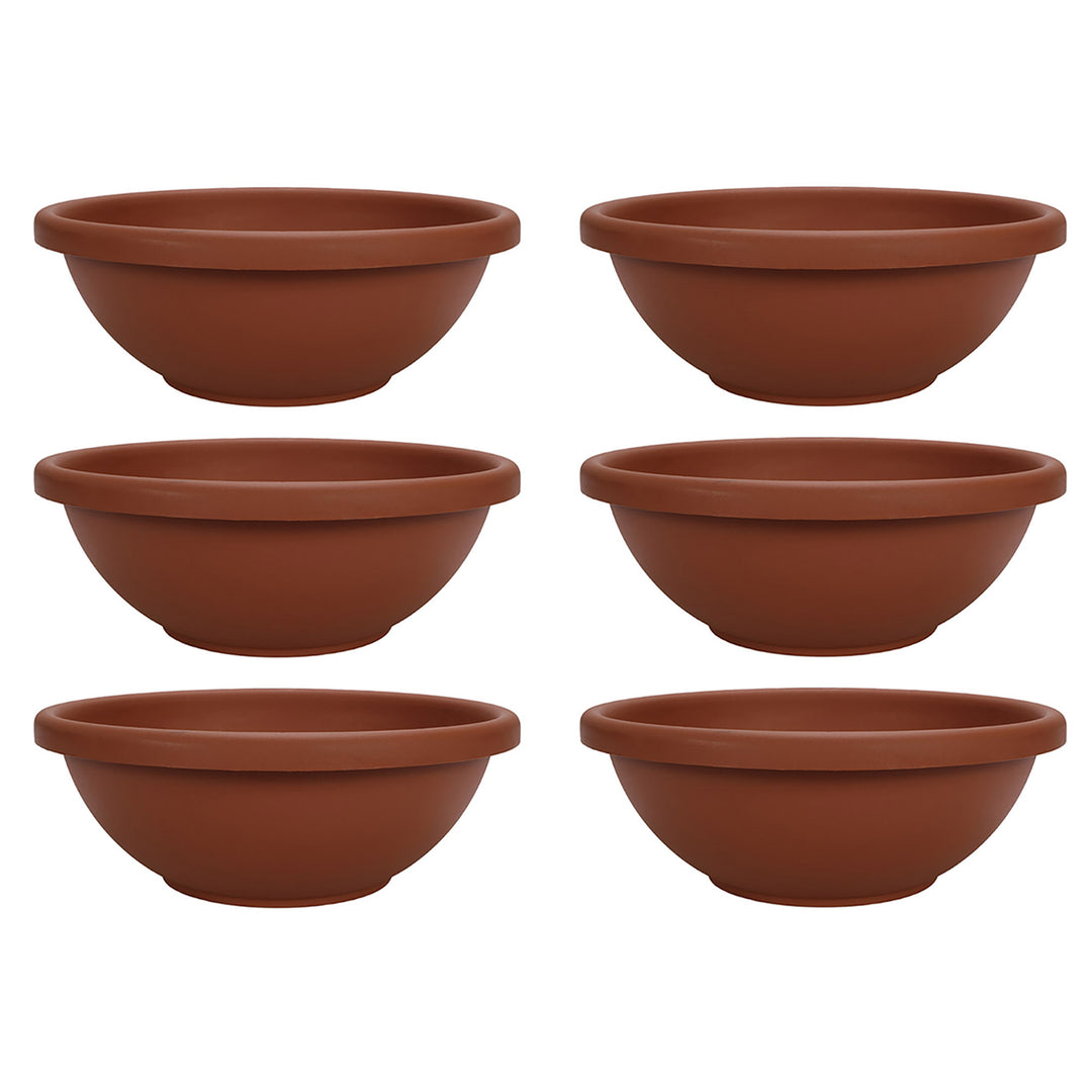 The HC Companies 18 Inch Resin Garden Bowl Planter Pot, Terra Cotta (6 Pack)