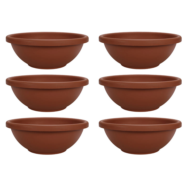 The HC Companies 18 Inch Resin Garden Bowl Planter Pot, Terra Cotta (6 Pack)