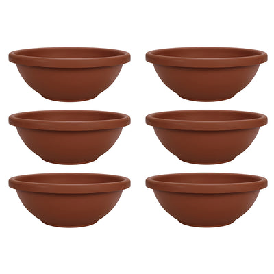The HC Companies 18 Inch Resin Garden Bowl Planter Pot, Terra Cotta (6 Pack)