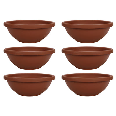 The HC Companies 18 Inch Resin Garden Bowl Planter Pot, Terra Cotta (6 Pack)